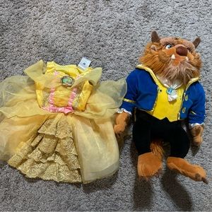 Beauty and the beast Halloween dress and plush set 3-6 m